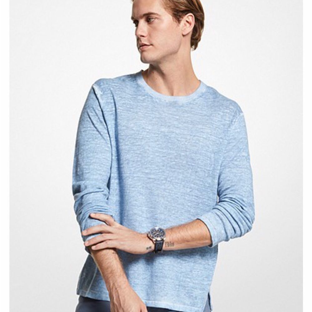 MICHAEL KORS MENS LINEN and COTTON Blend Sweater M